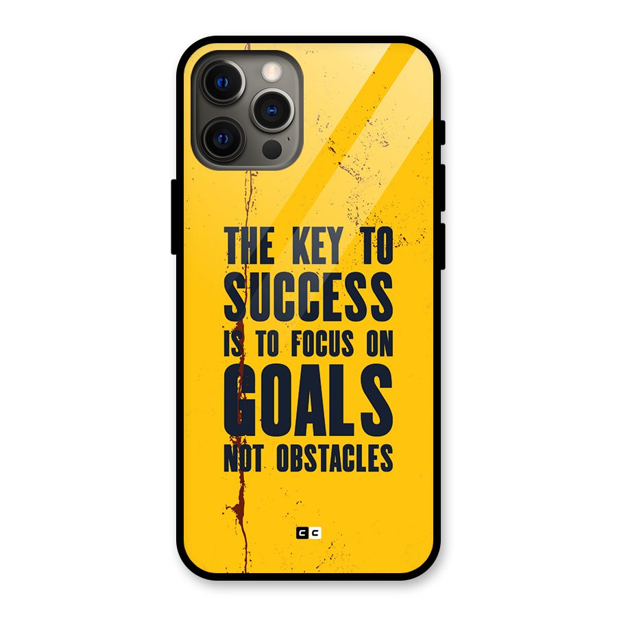 Goals Not Obstacles Glass Back Case for iPhone 12 Pro Max