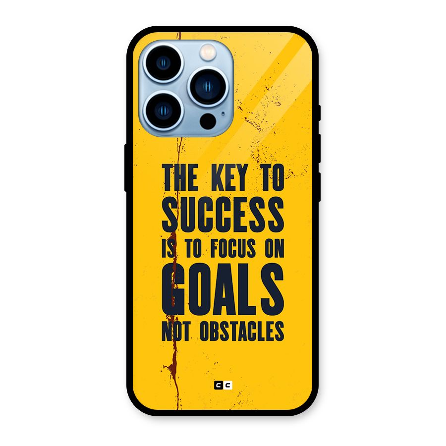 Goals Not Obstacles Glass Back Case for iPhone 13 Pro