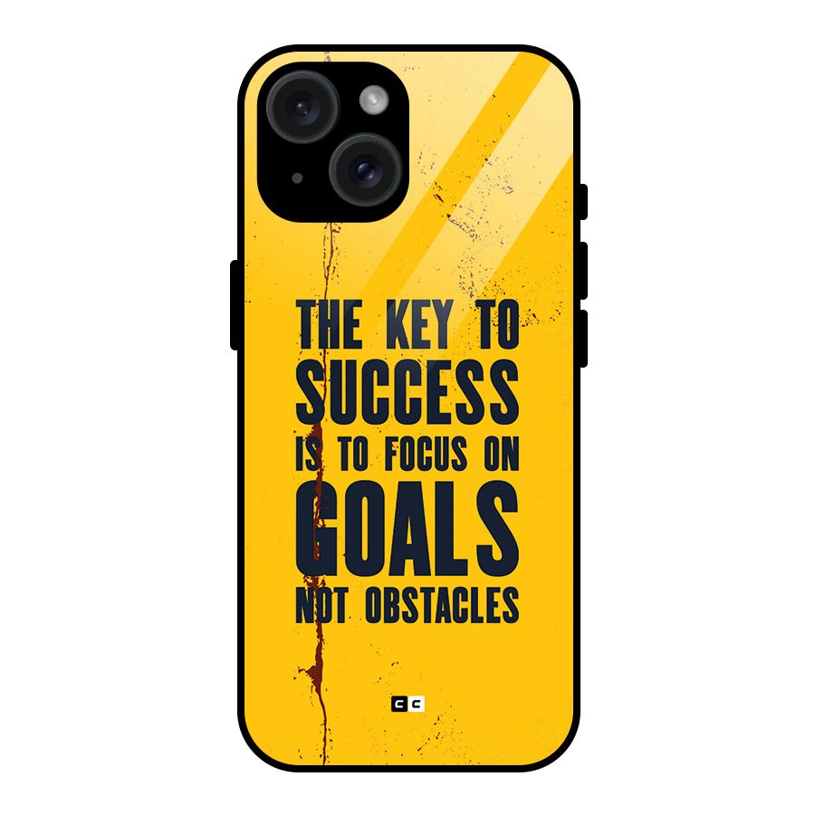 Goals Not Obstacles Glass Back Case for iPhone 15