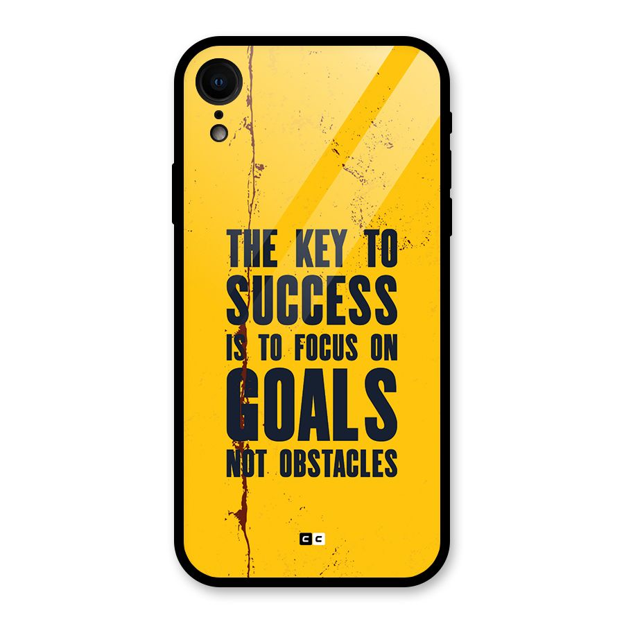 Goals Not Obstacles Glass Back Case for iPhone XR