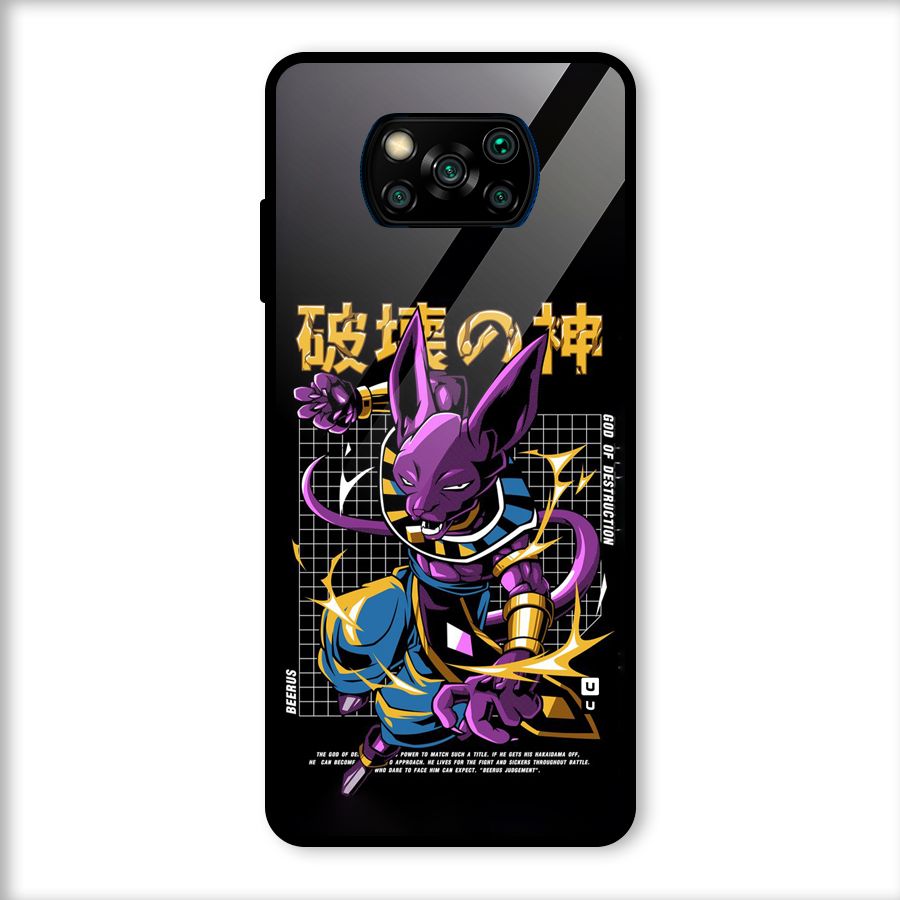 God Of Destruction Glass Back Case for Poco X3