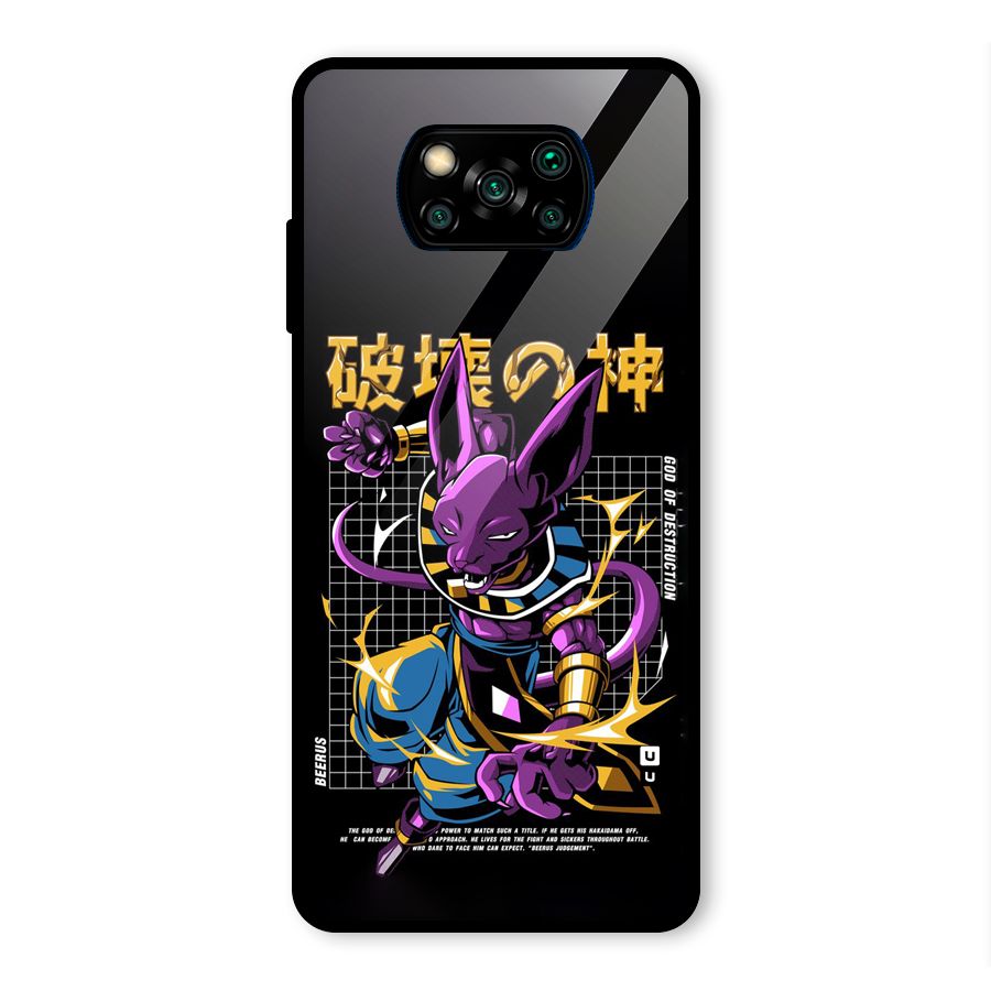 God Of Destruction Glass Back Case for Poco X3 Pro