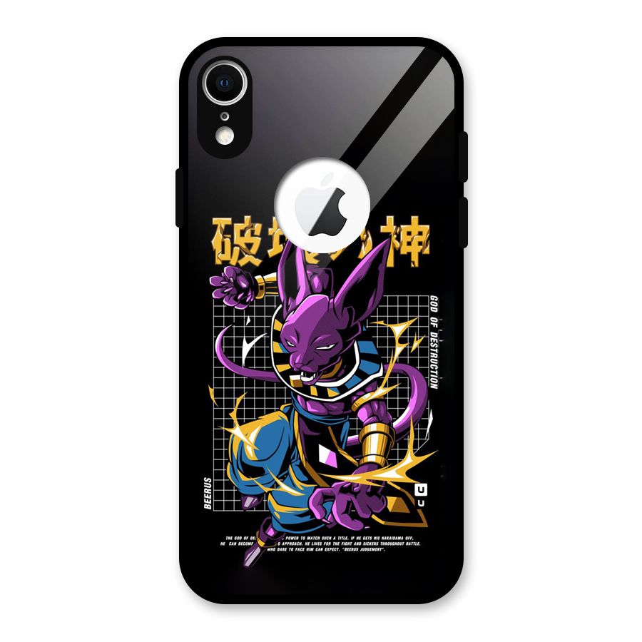 God Of Destruction Glass Back Case for iPhone XR Logo Cut
