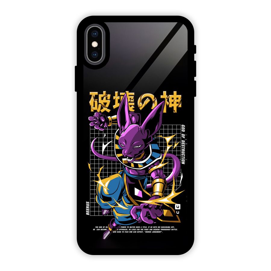 God Of Destruction Glass Back Case for iPhone XS Max