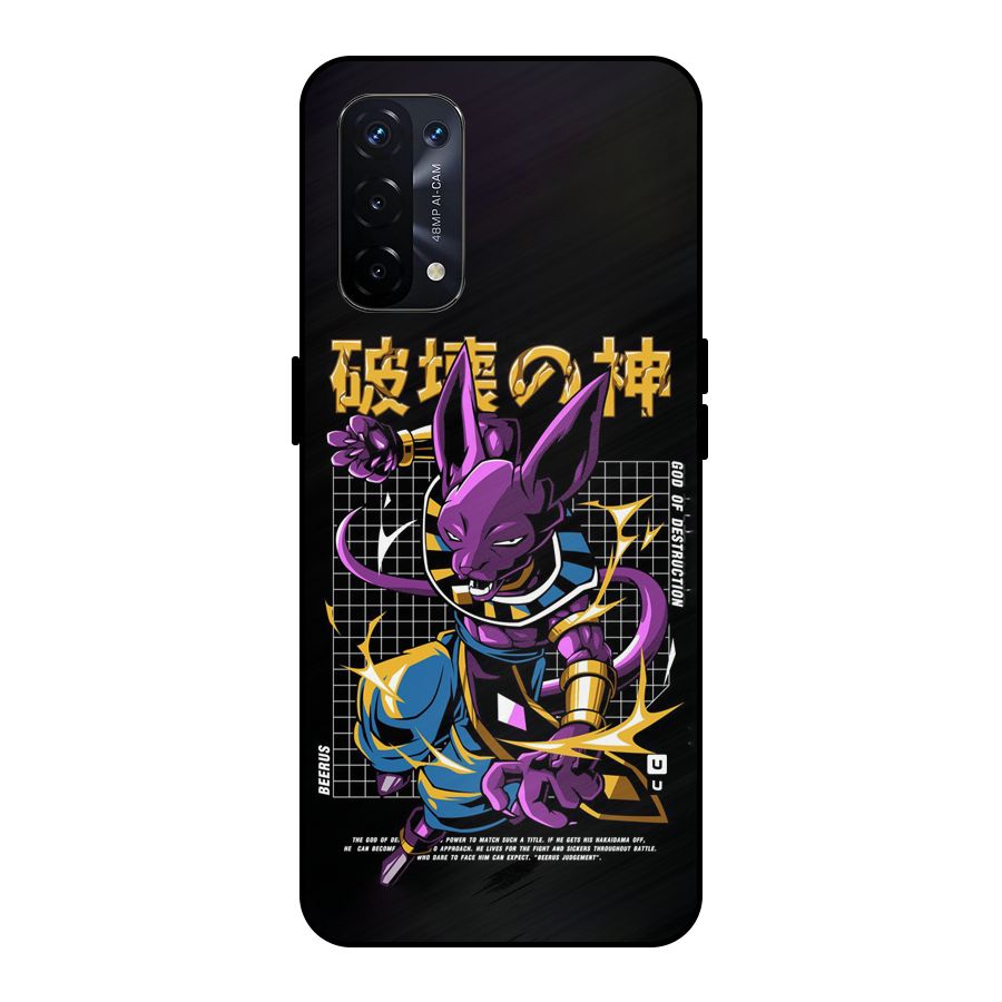 God Of Destruction Metal Back Case for Oppo A74 5G
