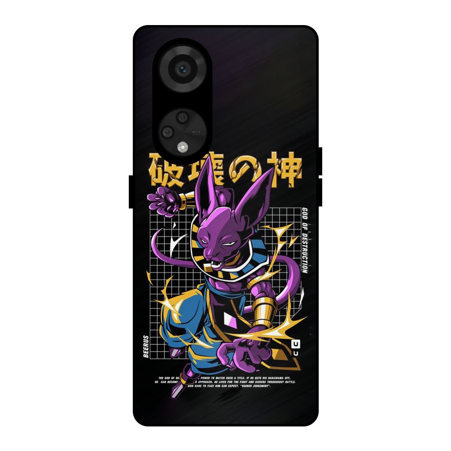 God Of Destruction Metal Back Case for Reno8 T 5G