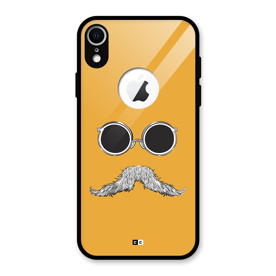 Goggle Man Glass Back Case for iPhone XR Logo Cut