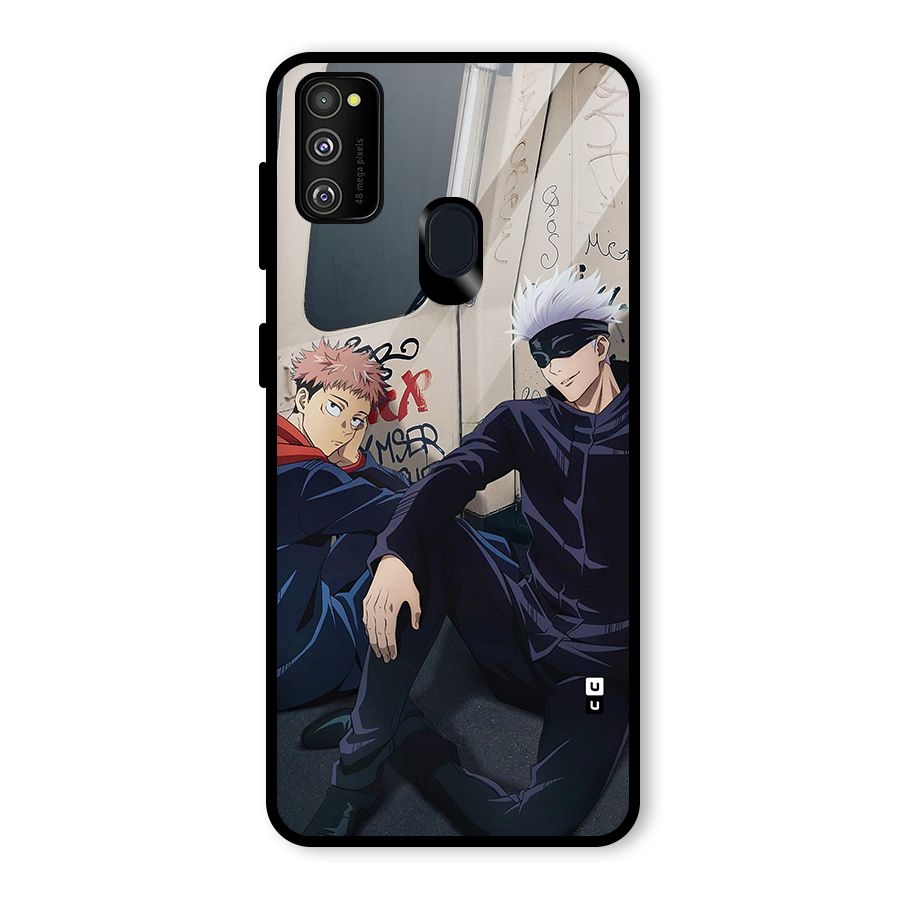Gojo Itadori Travel Glass Back Case for Galaxy M30s