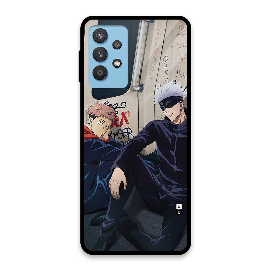 Gojo Itadori Travel Glass Back Case for Galaxy M32 5G
