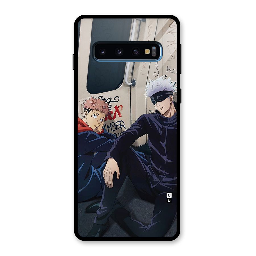 Gojo Itadori Travel Glass Back Case for Galaxy S10