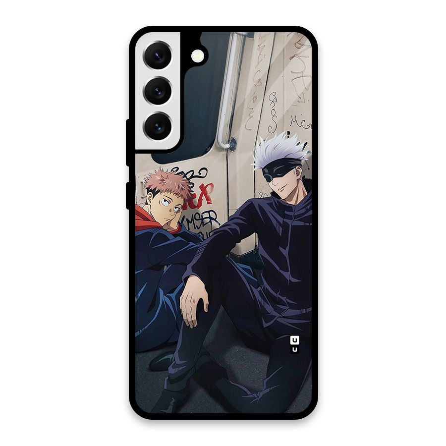 Gojo Itadori Travel Glass Back Case for Galaxy S22 Plus 5G