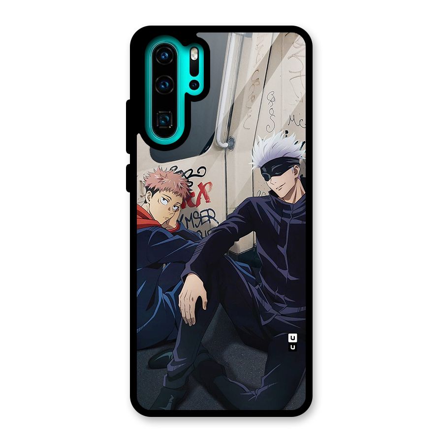 Gojo Itadori Travel Glass Back Case for Huawei P30 Pro