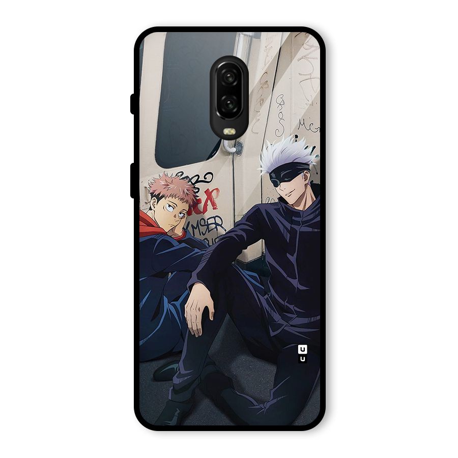 Gojo Itadori Travel Glass Back Case for OnePlus 6T