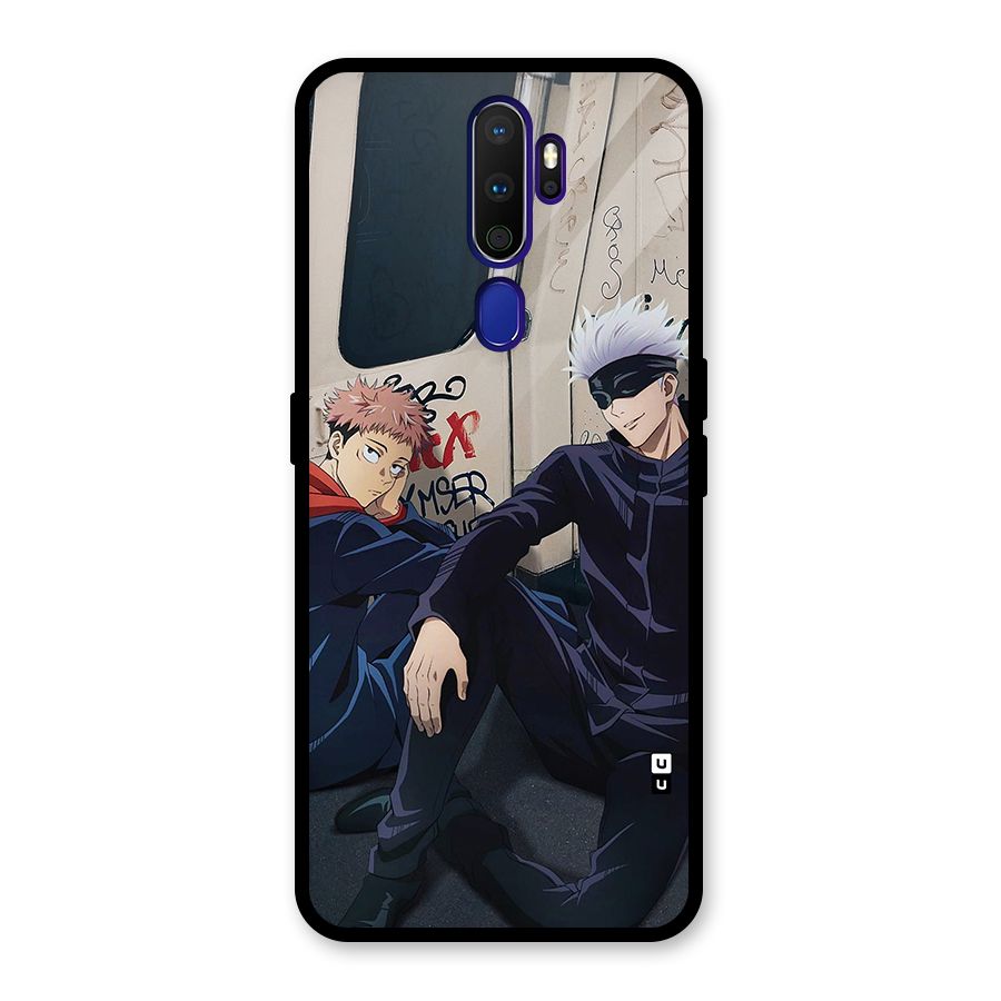 Gojo Itadori Travel Glass Back Case for Oppo A9 (2020)
