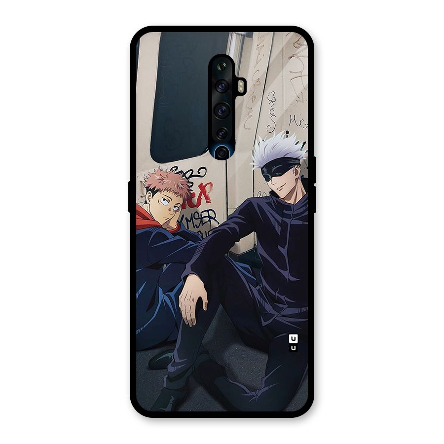 Gojo Itadori Travel Glass Back Case for Oppo Reno2 Z