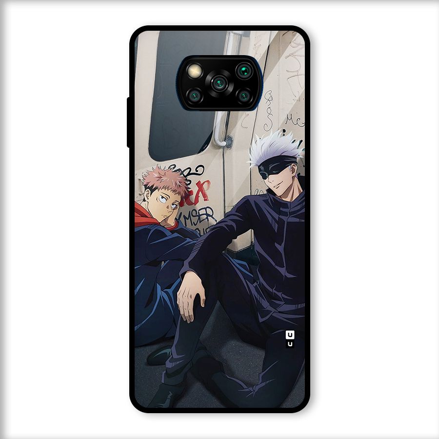 Gojo Itadori Travel Glass Back Case for Poco X3