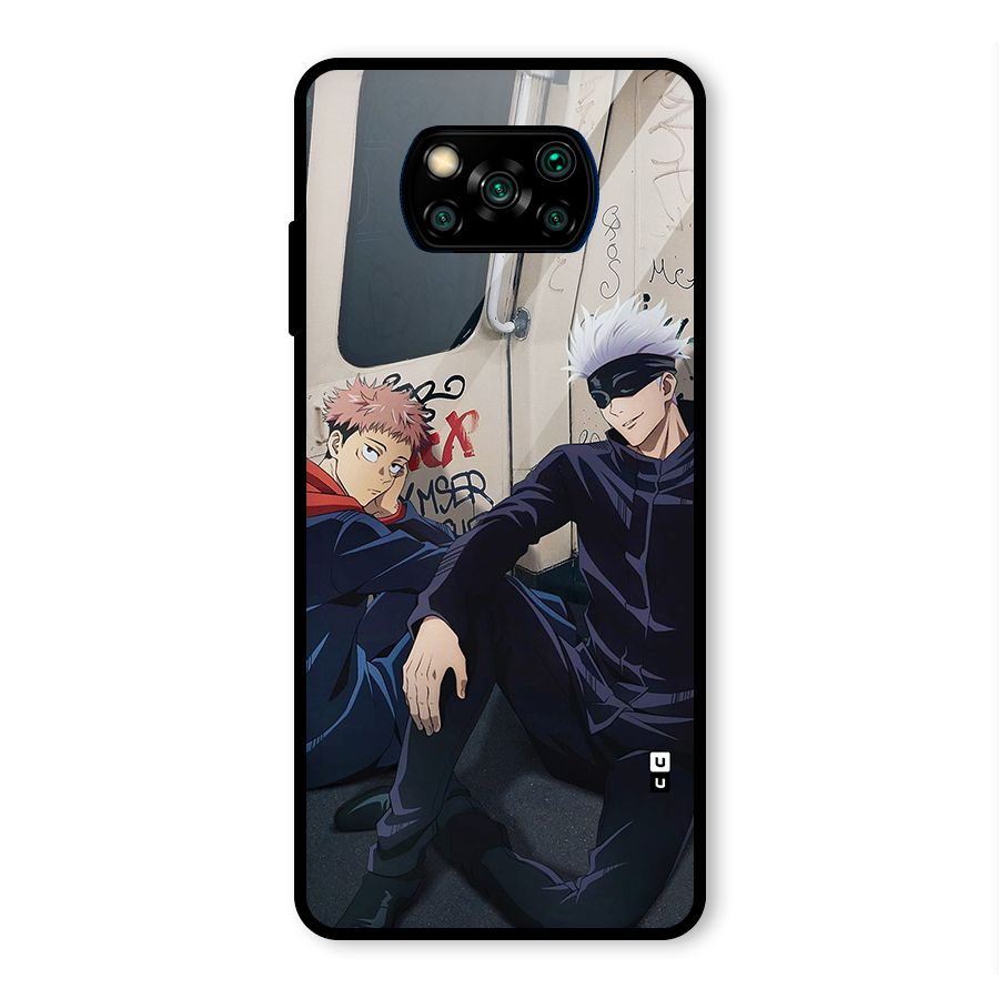 Gojo Itadori Travel Glass Back Case for Poco X3 Pro