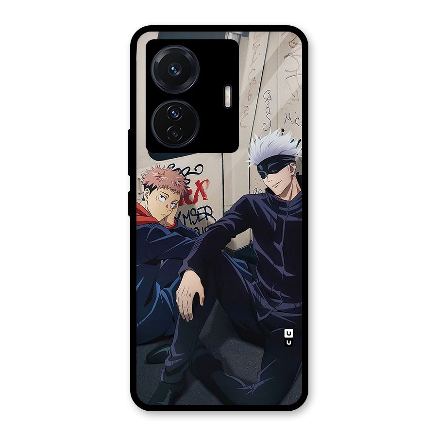 Gojo Itadori Travel Glass Back Case for Vivo T1 Pro