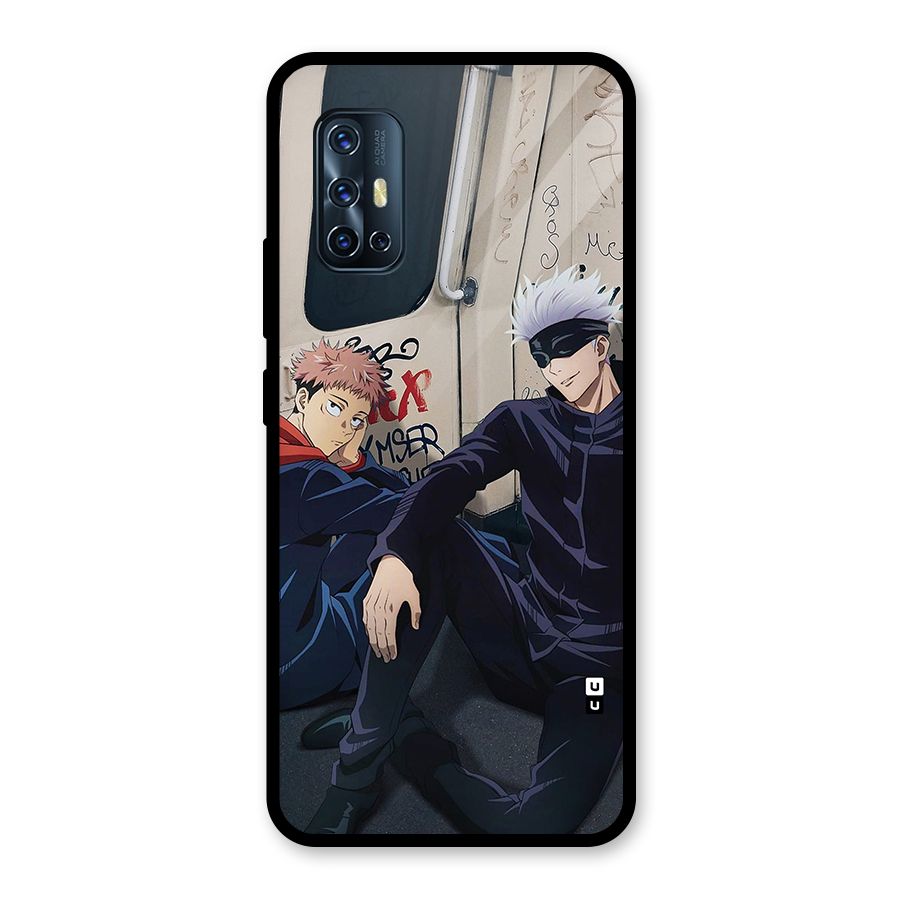Gojo Itadori Travel Glass Back Case for Vivo V17