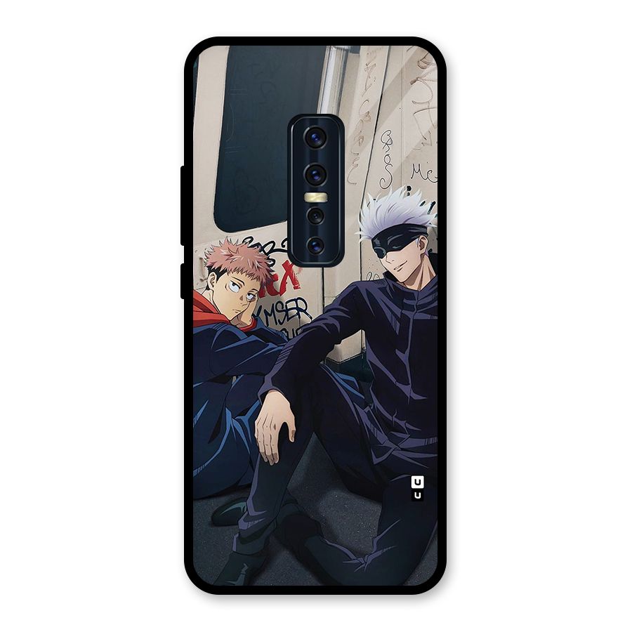 Gojo Itadori Travel Glass Back Case for Vivo V17 Pro