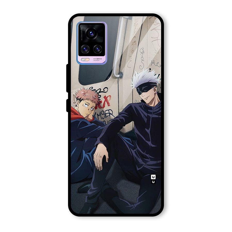 Gojo Itadori Travel Glass Back Case for Vivo V20 Pro