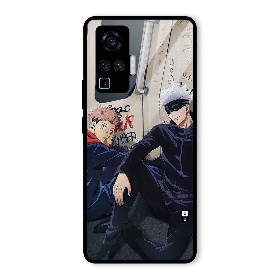 Gojo Itadori Travel Glass Back Case for Vivo X50 Pro