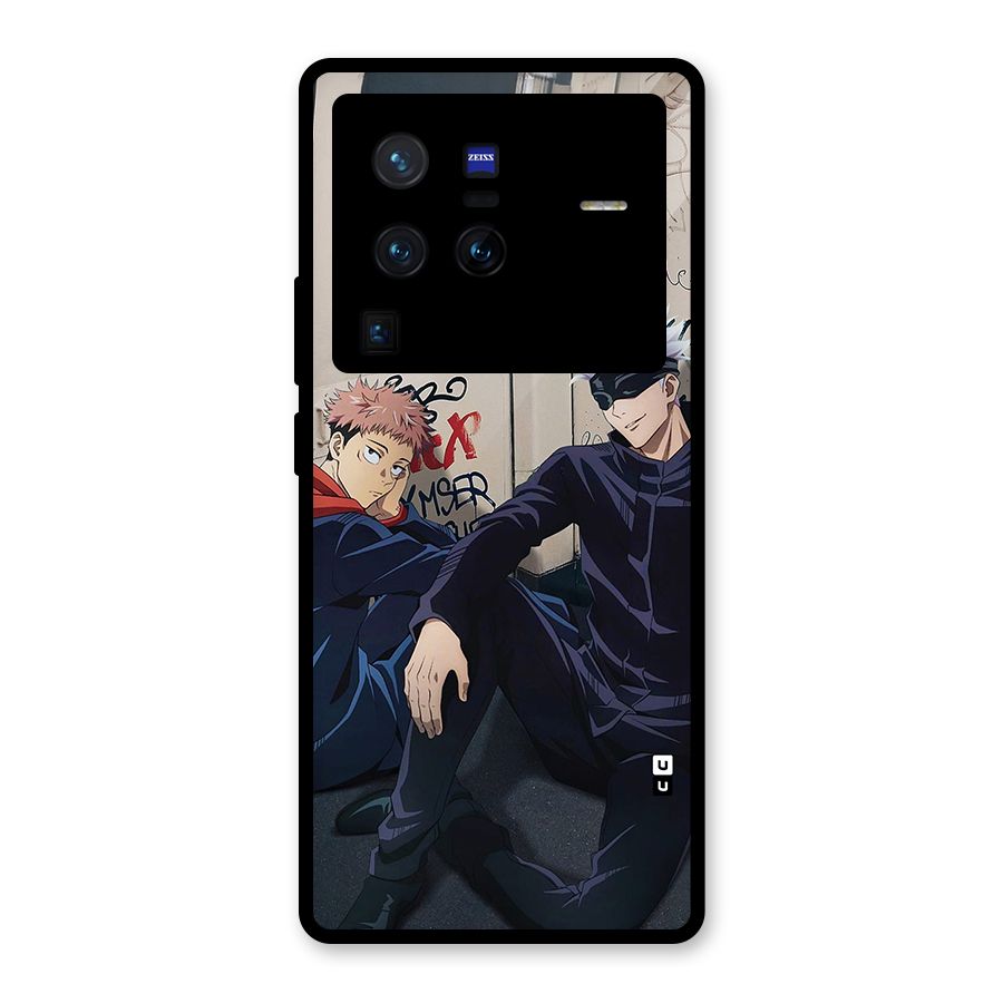 Gojo Itadori Travel Glass Back Case for Vivo X80 Pro