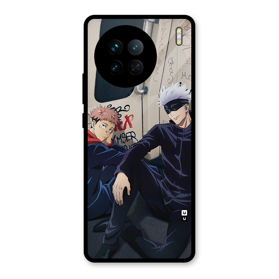 Gojo Itadori Travel Glass Back Case for Vivo X90