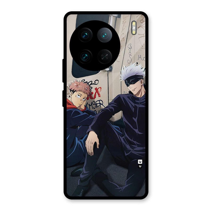 Gojo Itadori Travel Glass Back Case for Vivo X90 Pro