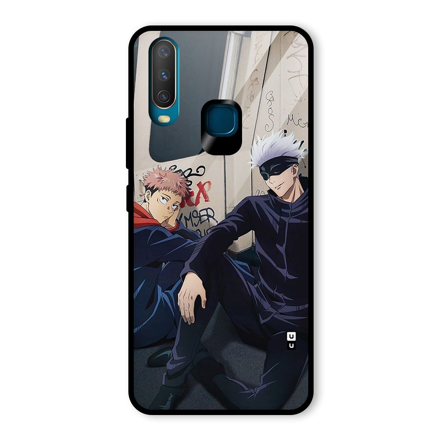 Gojo Itadori Travel Glass Back Case for Vivo Y17