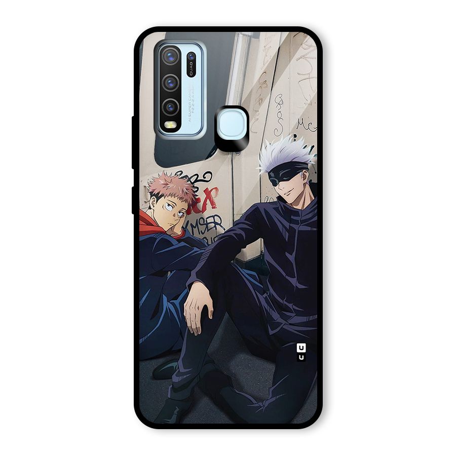 Gojo Itadori Travel Glass Back Case for Vivo Y30