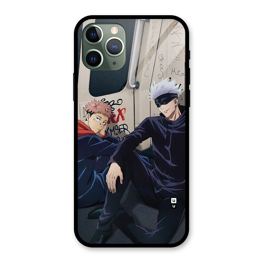 Gojo Itadori Travel Glass Back Case for iPhone 11 Pro