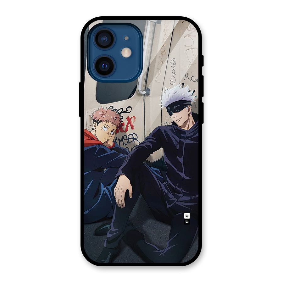 Gojo Itadori Travel Glass Back Case for iPhone 12 Mini