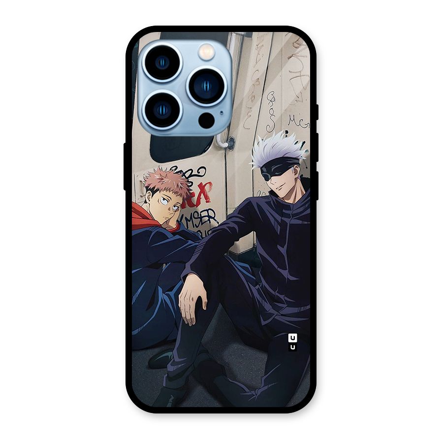 Gojo Itadori Travel Glass Back Case for iPhone 13 Pro
