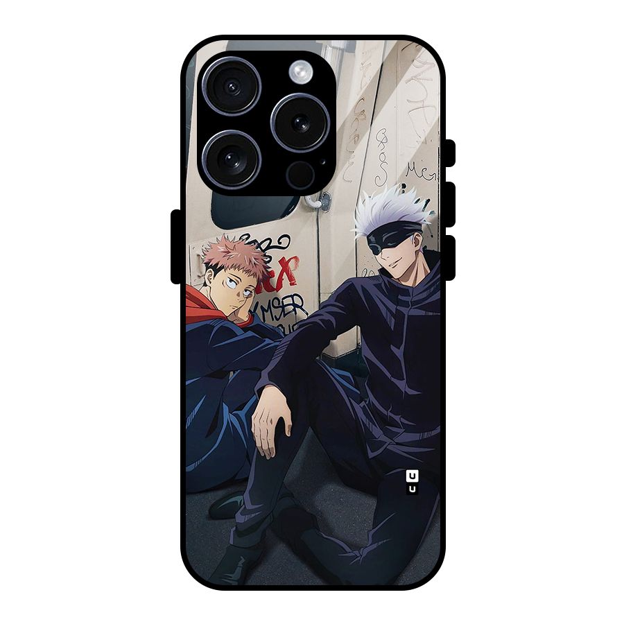 Gojo Itadori Travel Glass Back Case for iPhone 15 Pro