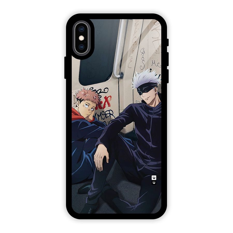 Gojo Itadori Travel Glass Back Case for iPhone XS Max