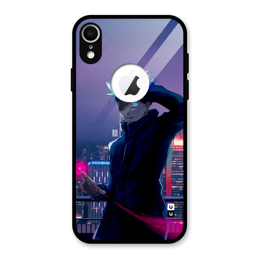 Gojo Looks Glass Back Case for iPhone XR Logo Cut