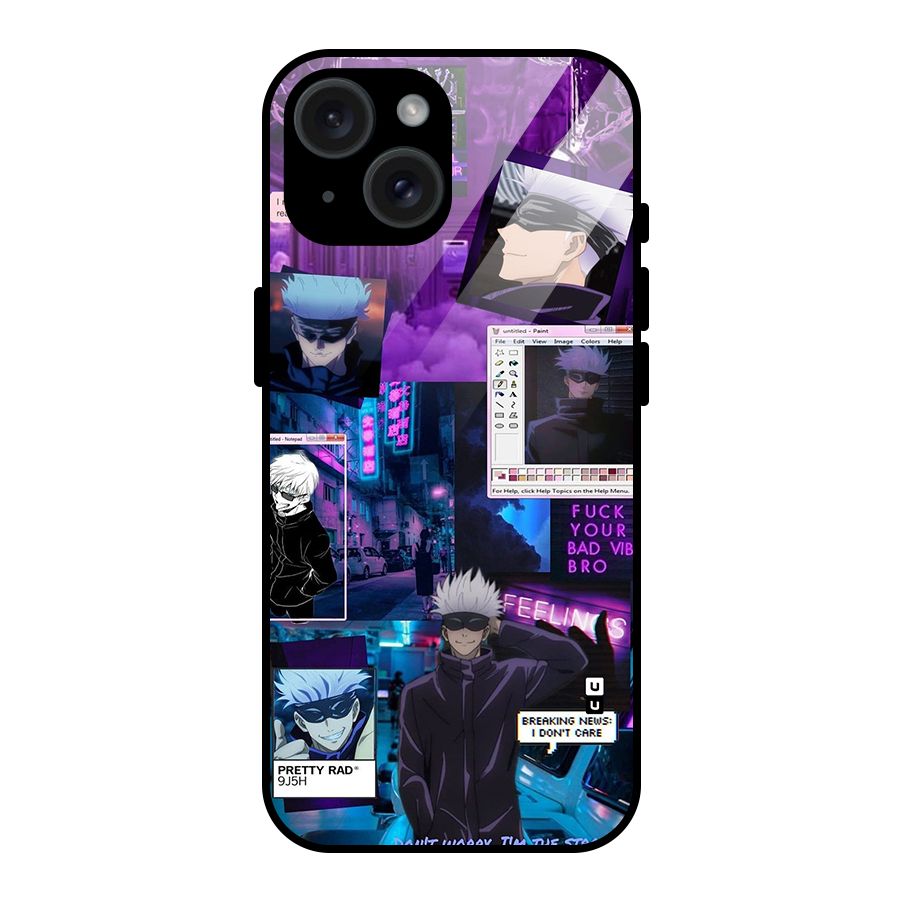 Gojo Quotes Bundle Glass Back Case for iPhone 15