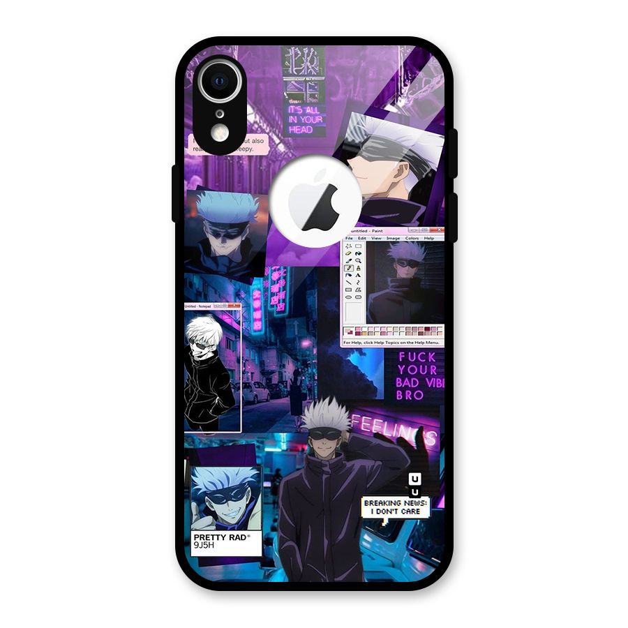 Gojo Quotes Bundle Glass Back Case for iPhone XR Logo Cut