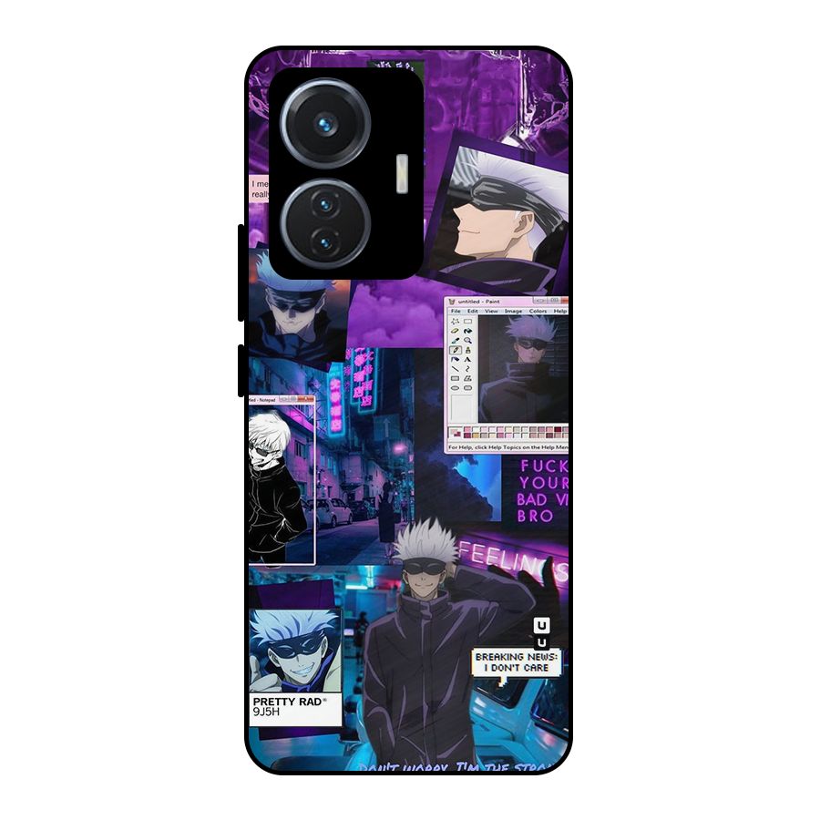 Gojo Quotes Bundle Metal Back Case for iQOO Z6 44W