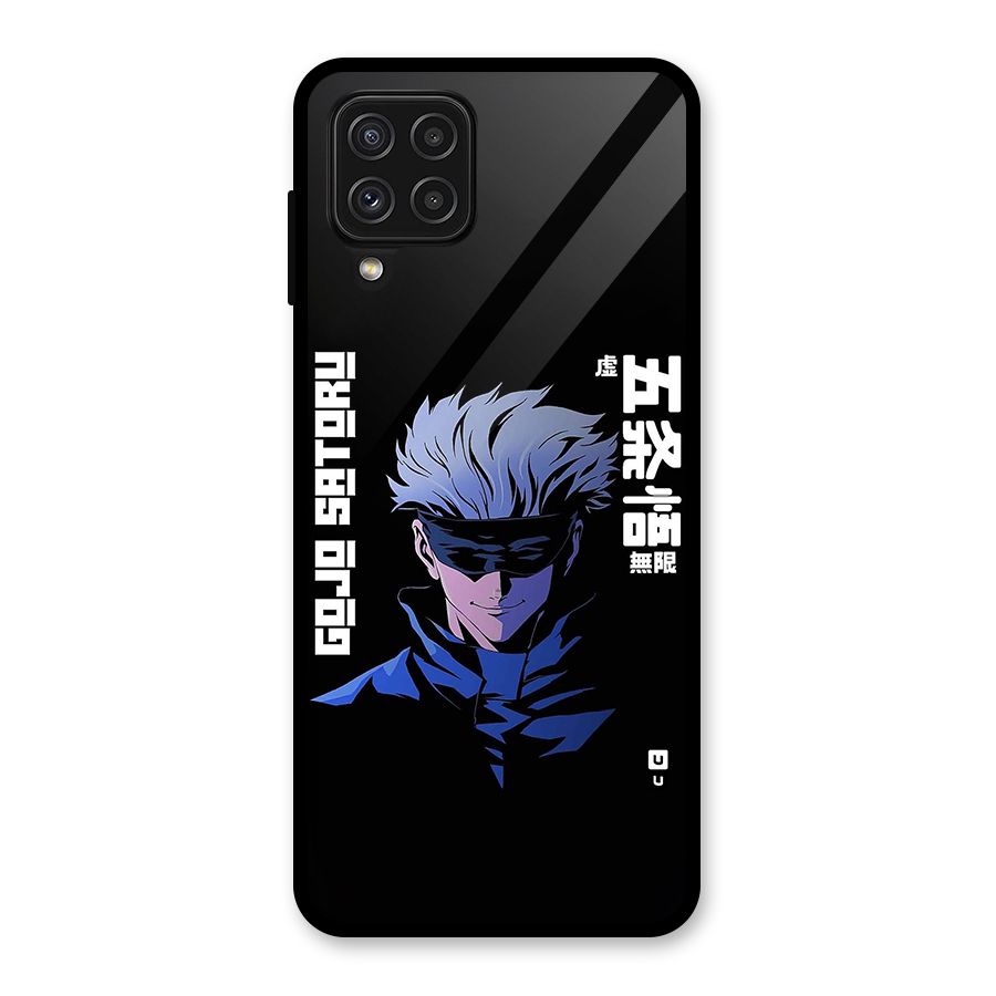 Gojo Sataru Smiles Glass Back Case for Galaxy A22 4G