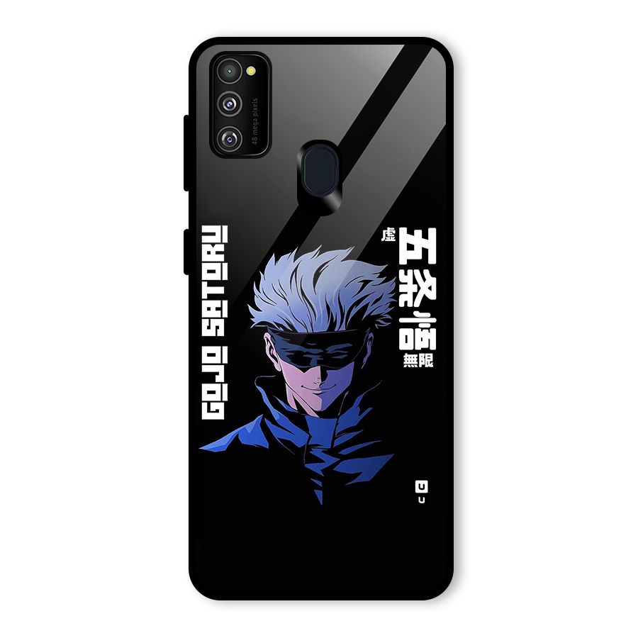 Gojo Sataru Smiles Glass Back Case for Galaxy M30s