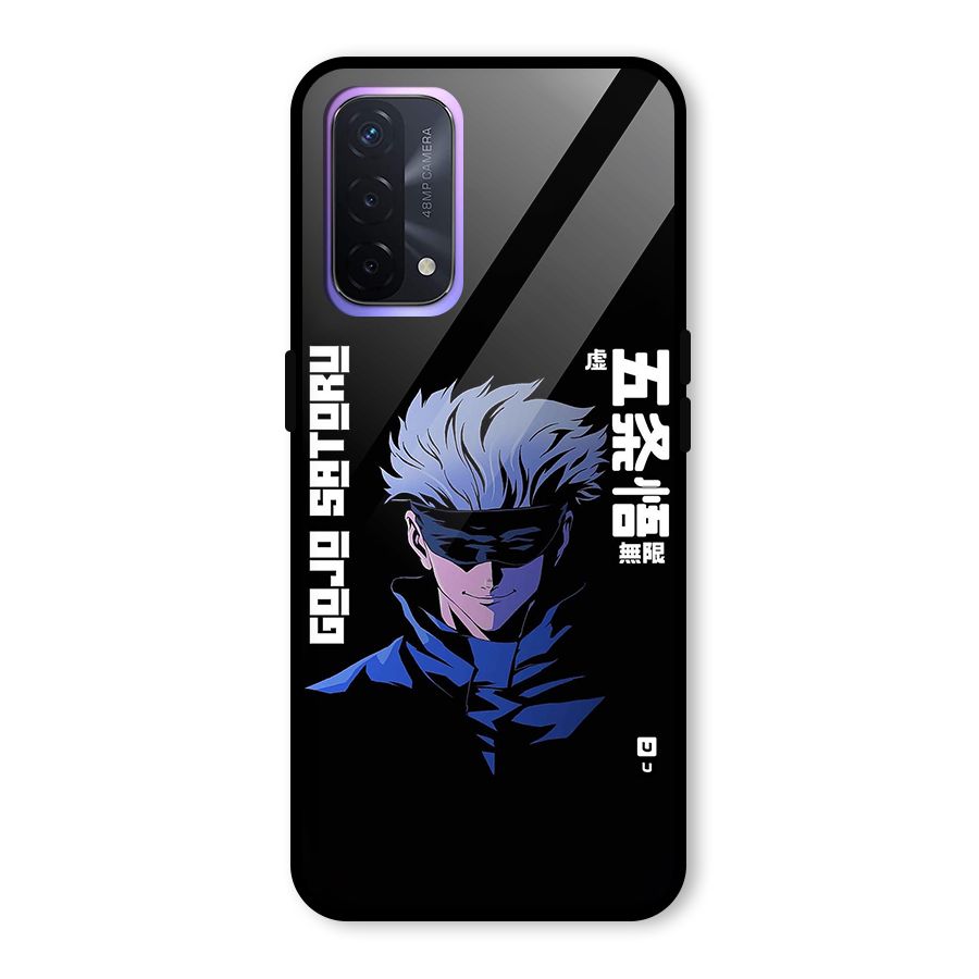 Gojo Sataru Smiles Glass Back Case for Oppo A74 5G