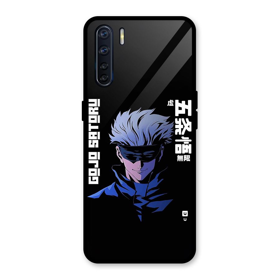 Gojo Sataru Smiles Glass Back Case for Oppo F15