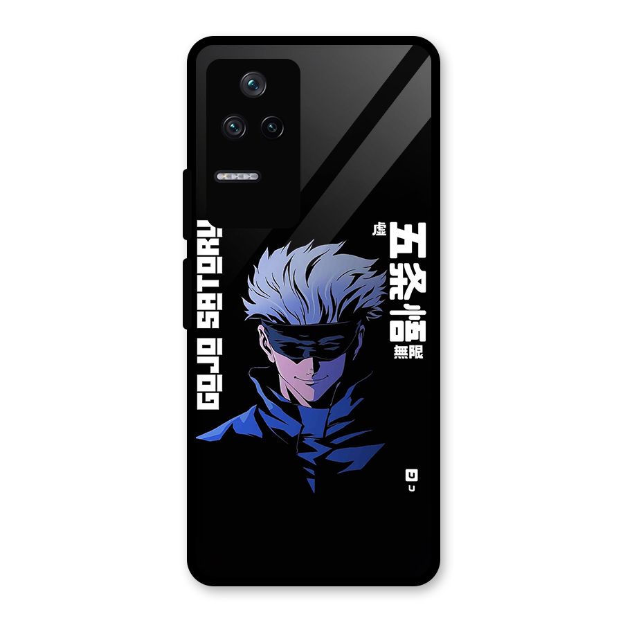 Gojo Sataru Smiles Glass Back Case for Poco F4 5G