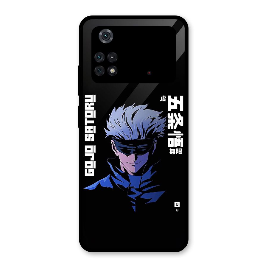 Gojo Sataru Smiles Glass Back Case for Poco M4 Pro 4G