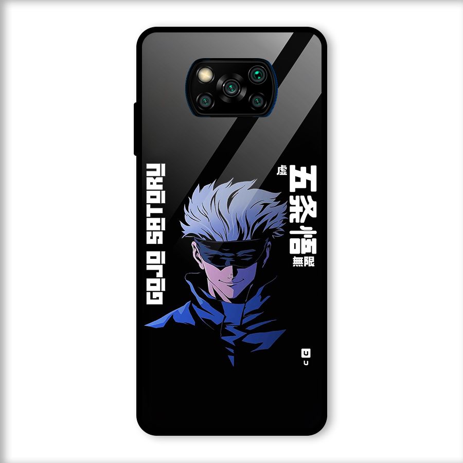 Gojo Sataru Smiles Glass Back Case for Poco X3