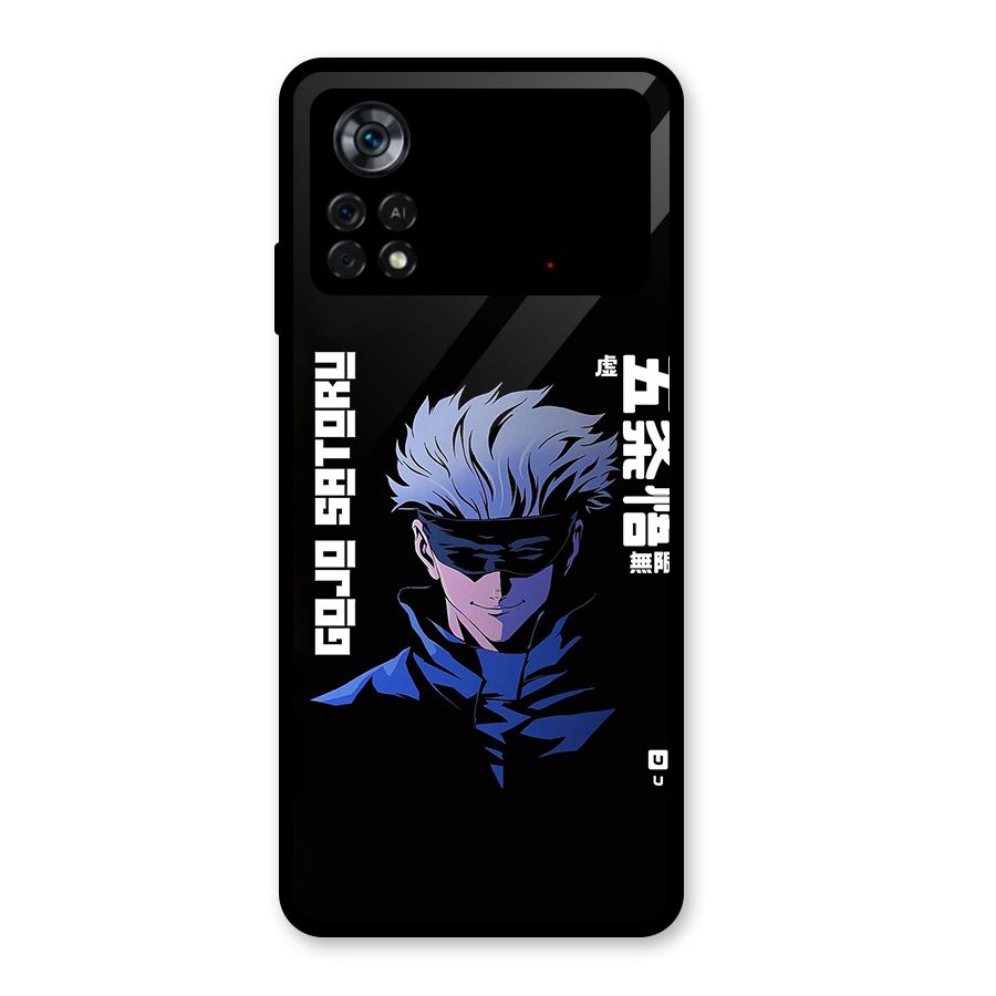 Gojo Sataru Smiles Glass Back Case for Poco X4 Pro 5G