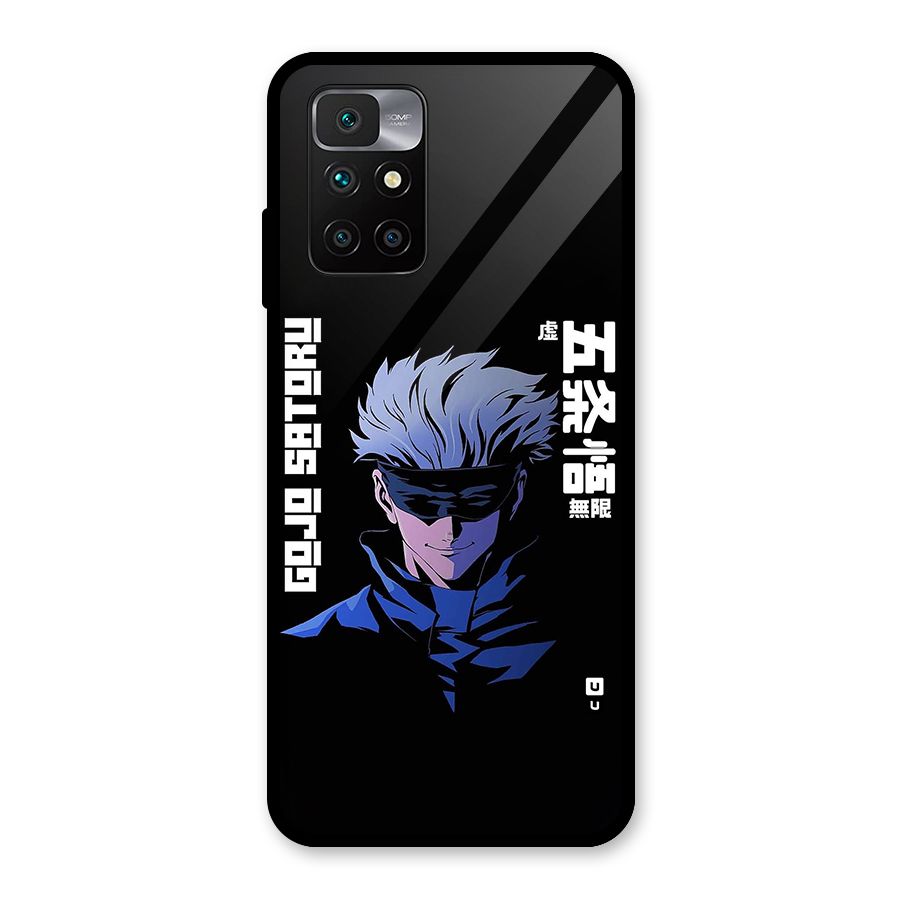 Gojo Sataru Smiles Glass Back Case for Redmi 10 Prime