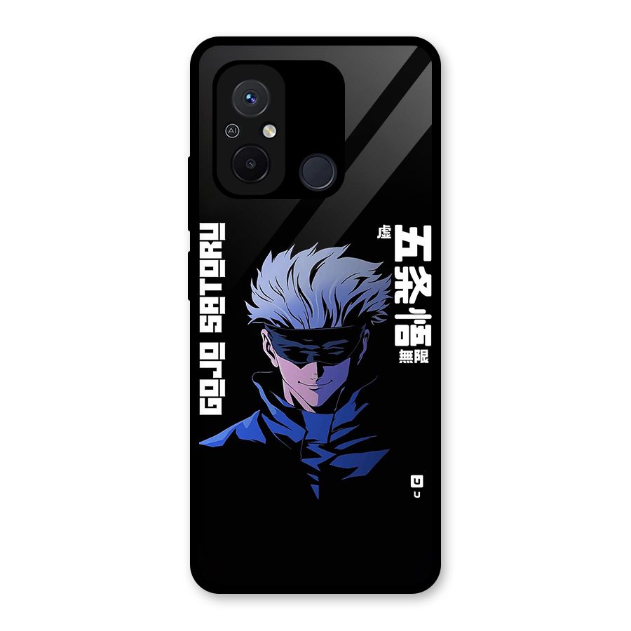 Gojo Sataru Smiles Glass Back Case for Redmi 12C